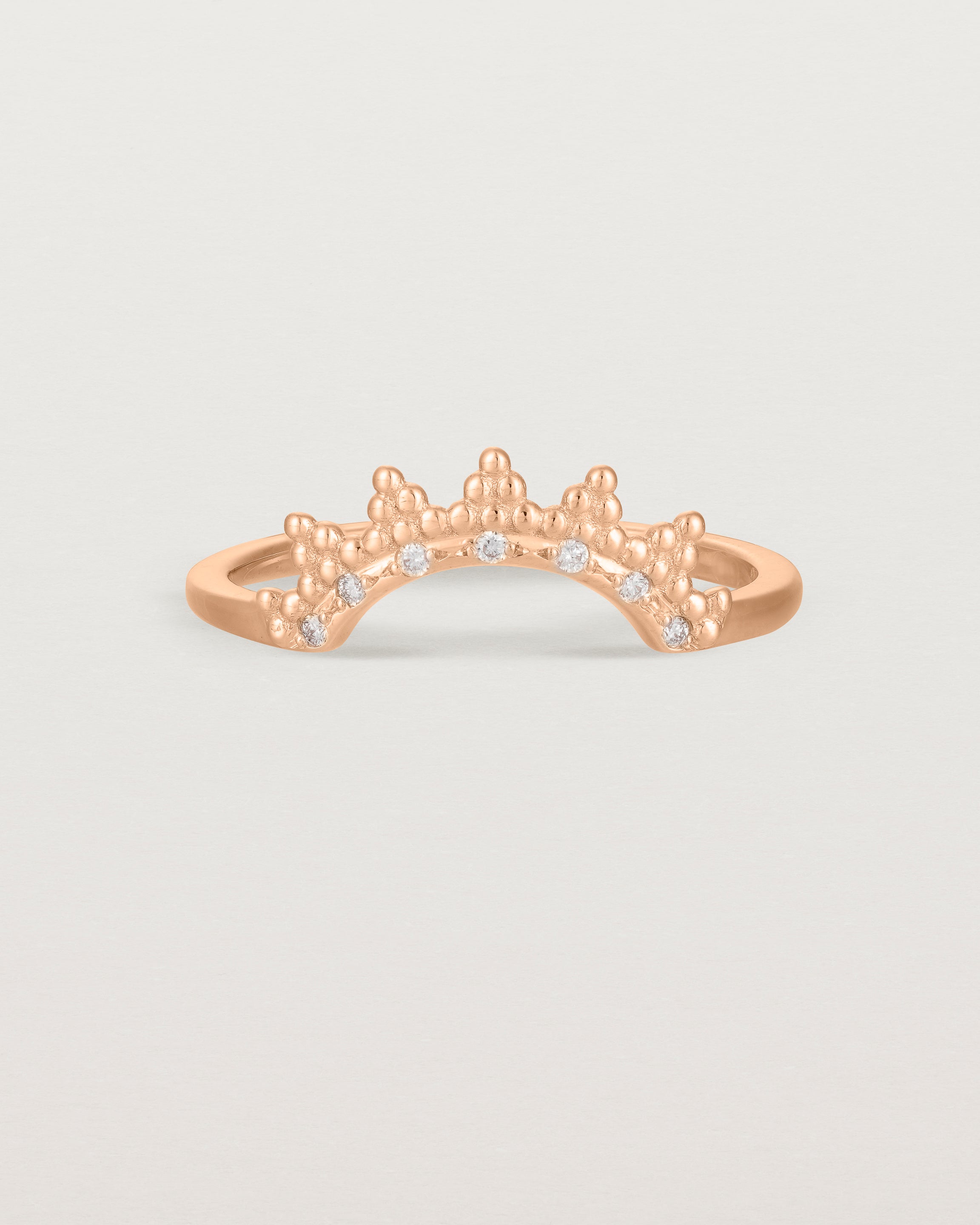Front view of the Odine Diamond Crown Ring | Fit Ⅲ | Rose Gold.