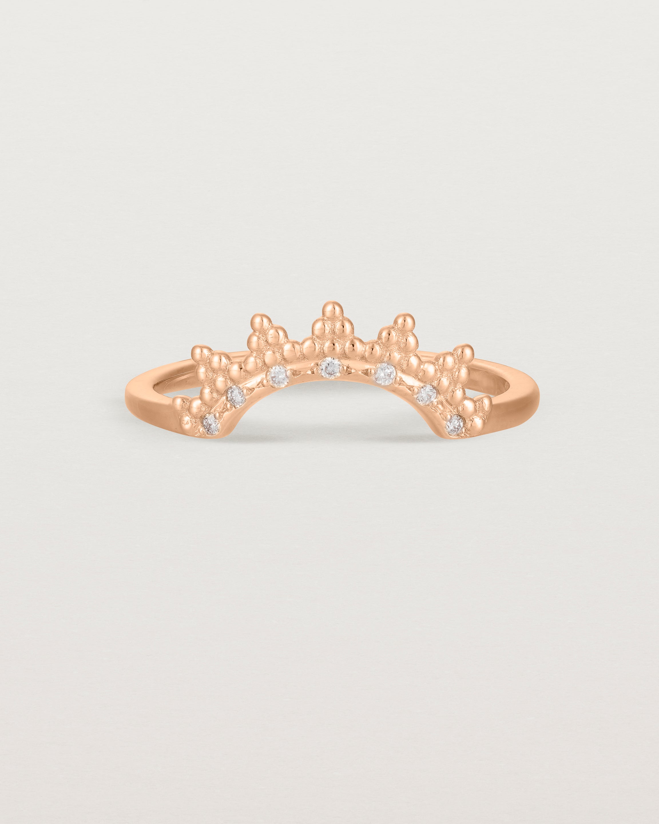 Front view of the Odine Diamond Crown Ring | Fit Ⅲ | Rose Gold.