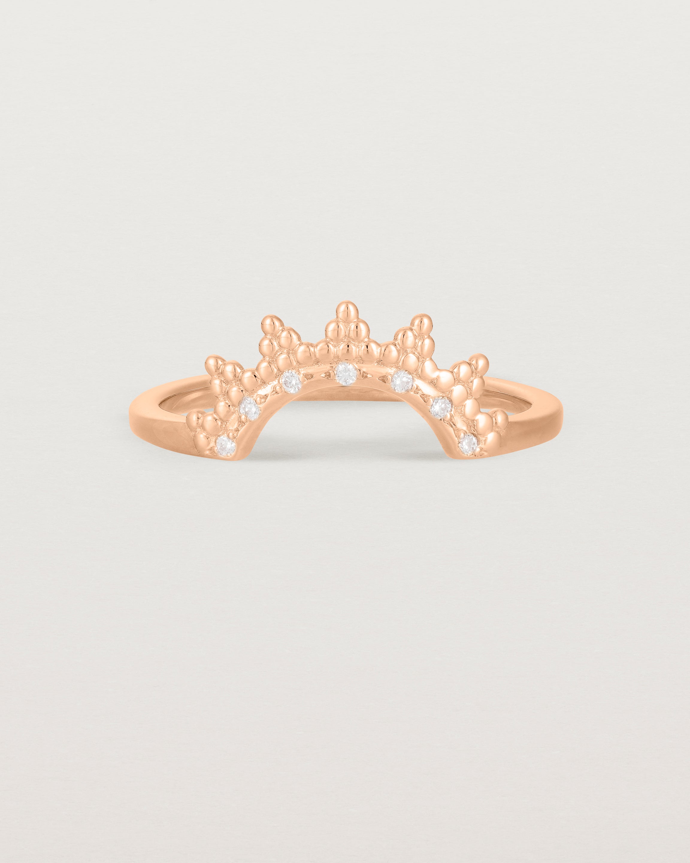 Front view of the Odine Diamond Crown Ring | Fit Ⅳ | Rose Gold.