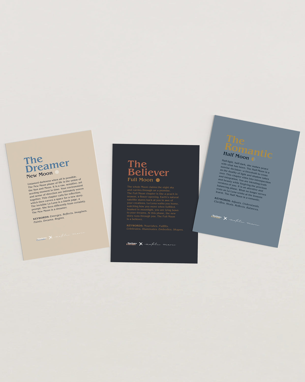 Complimentary Various Friends Moon Phase Printed Card