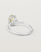 Back view of the Thea Oval Solitaire | Green Amethyst in white gold.