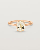 Front view of the Thea Oval Solitaire | Savannah Sunstone in rose gold.