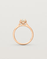 Standing view of the Thea Oval Solitaire | Savannah Sunstone in rose gold.