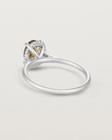 Back view of the Thea Oval Solitaire | Smokey Quartz in white gold.