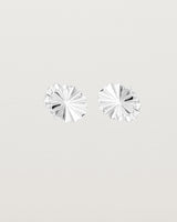 Front view of the Pan Earrings in sterling silver.