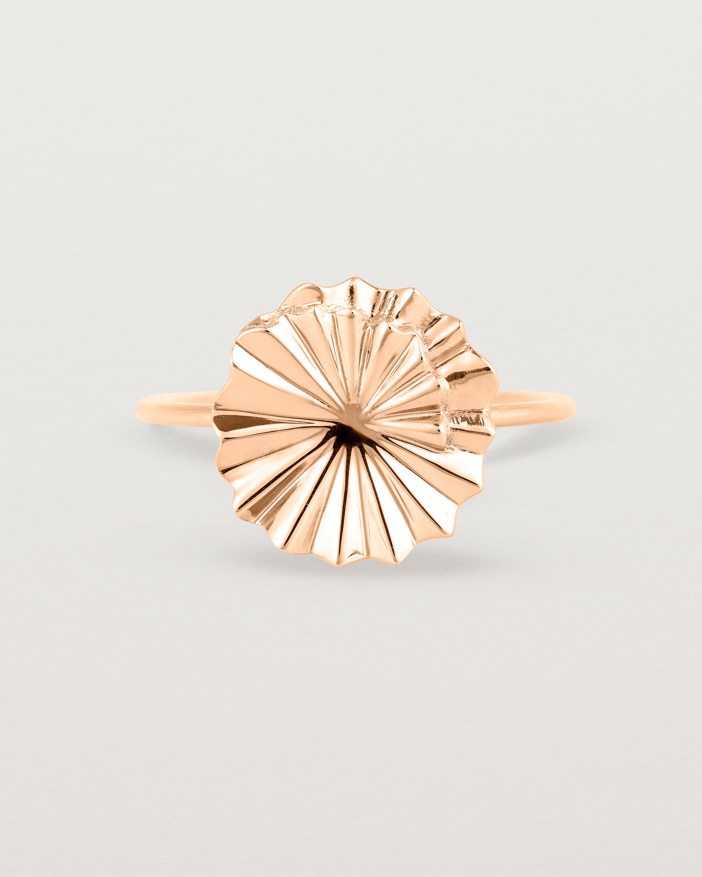 Front view of the Pan Ring in Rose Gold.