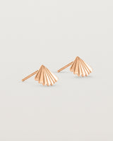 A pair of fan shaped rose gold earrings