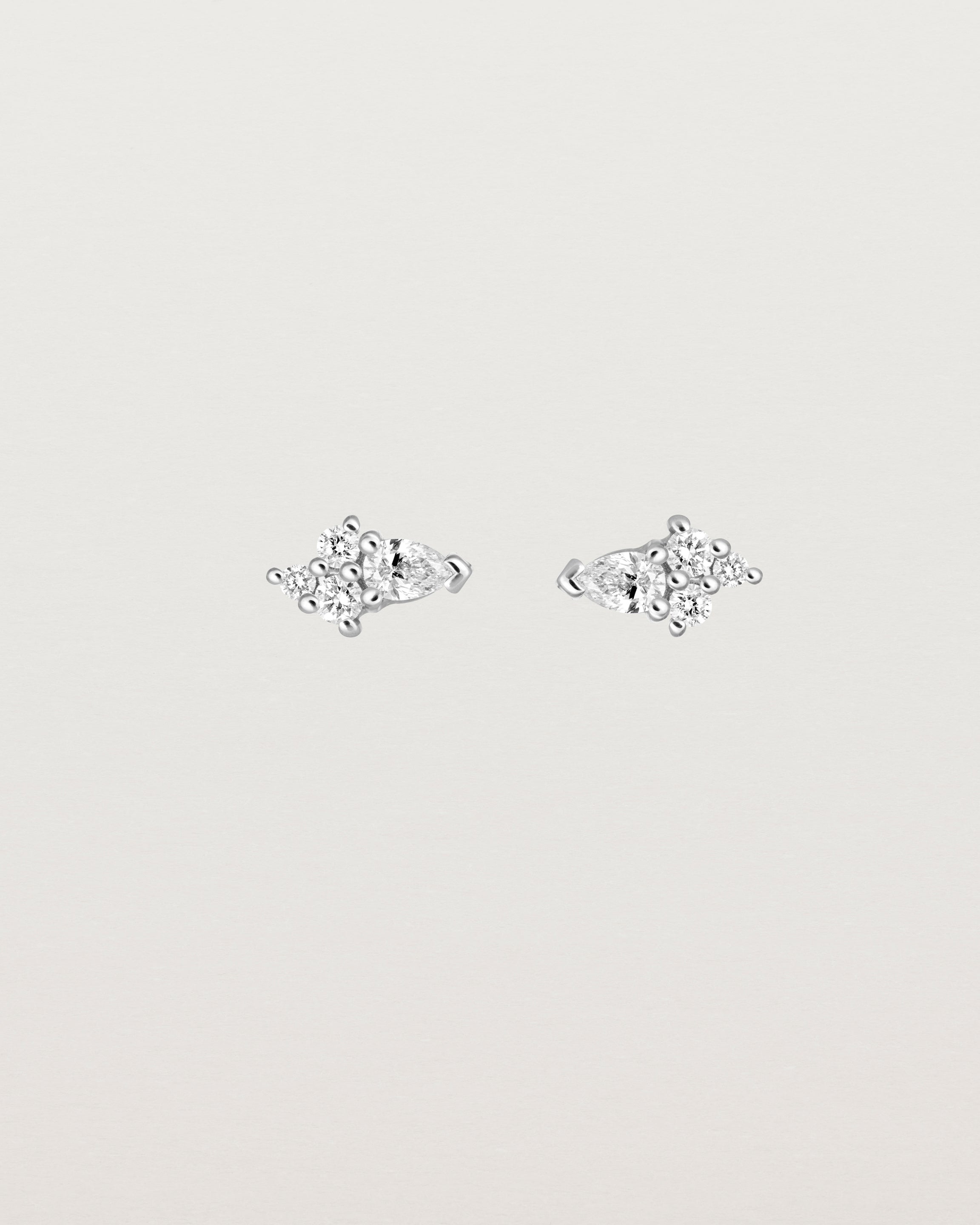 Pear Cluster Studs | Diamonds | White Gold