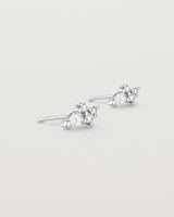 Angled view of the Pear Cluster Studs | Diamonds | White Gold