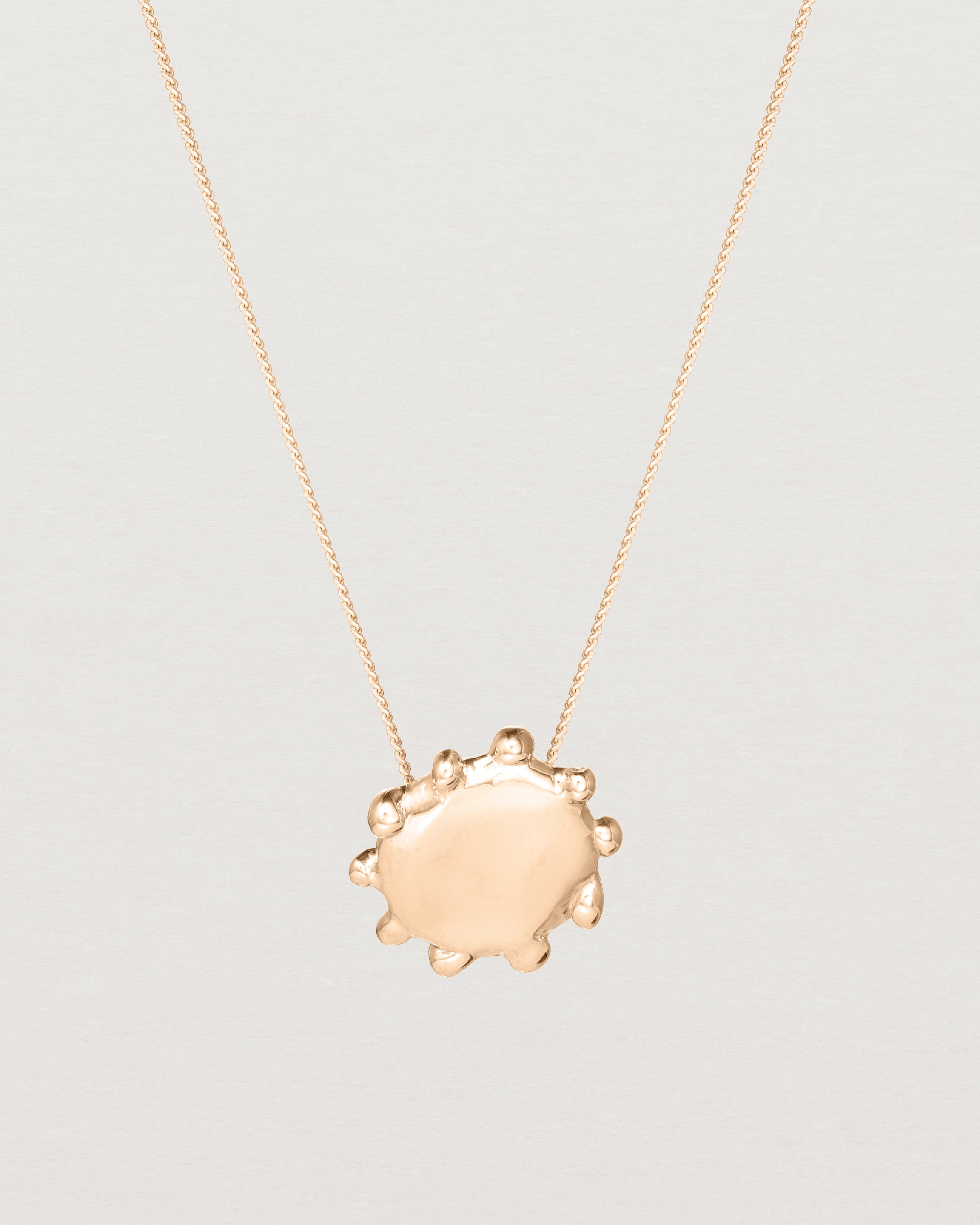 Front view of the Petite Dotted Mana Necklace | Rose Gold