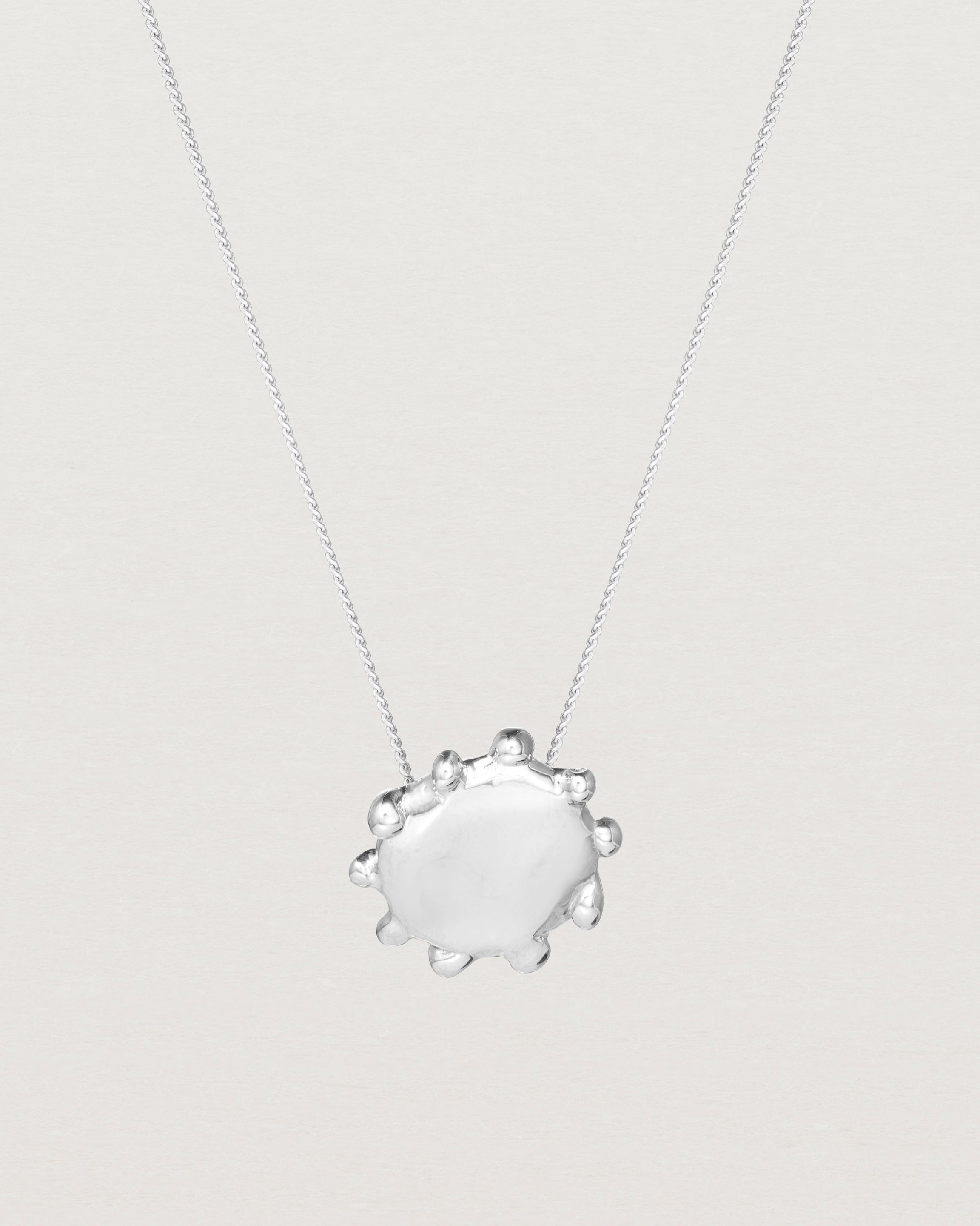 Front view of the Petite Dotted Mana Necklace | Sterling Silver.