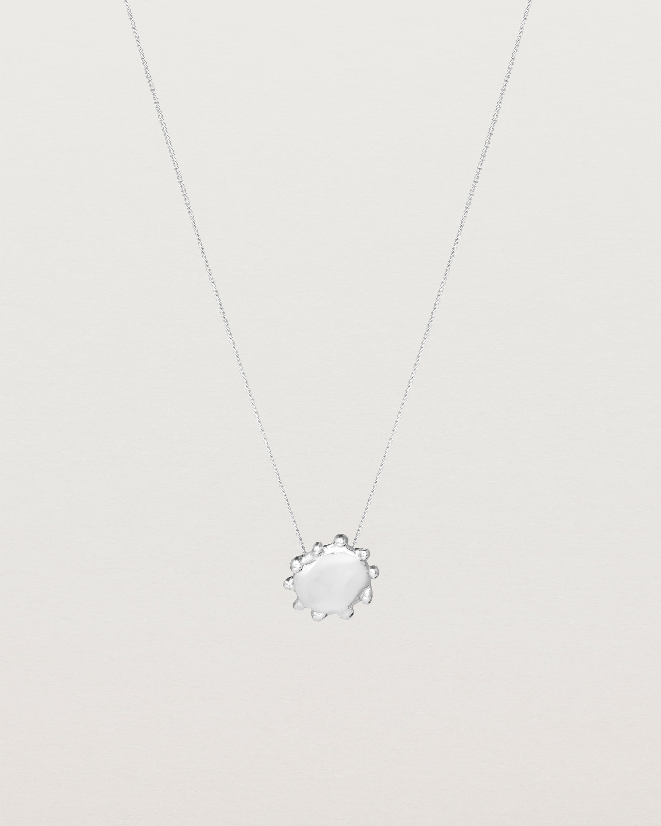 Front view of the Petite Dotted Mana Necklace | Sterling Silver.