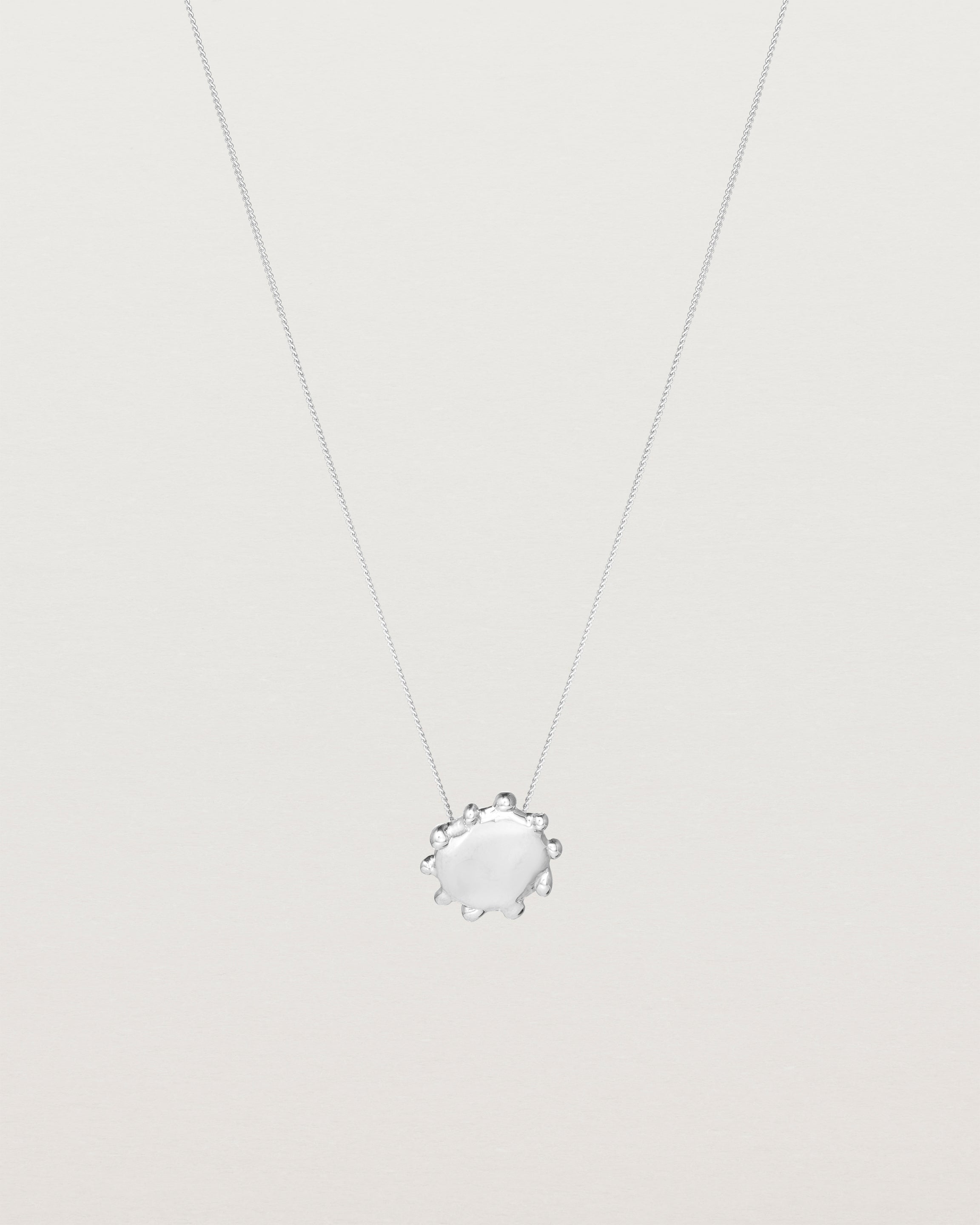 Front view of the Petite Dotted Mana Necklace | Sterling Silver.