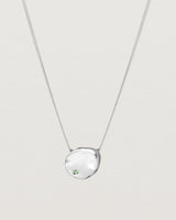 Front view of the Petite Mana Necklace in sterling silver. stone _label: Accent Stone Example