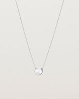 Front view of the Petite Mana Necklace in sterling silver.