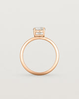 Standing view of the Petite Una Round Solitaire | Laboratory Grown Diamond | Rose Gold.