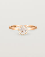 Front view of the Petite Una Round Solitaire | Morganite | Rose Gold.