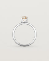 Standing view of the Petite Una Round Solitaire | Rutilated Quartz | White Gold.
