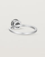 Back view of the Petite Una Round Solitaire | Tourmalinated Quartz | White Gold.