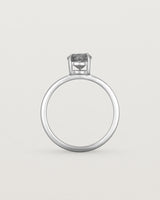 Standing view of the Petite Una Round Solitaire | Tourmalinated Quartz | White Gold.