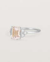 Side view of the Posie Ring | Morganite & Diamonds | White Gold.