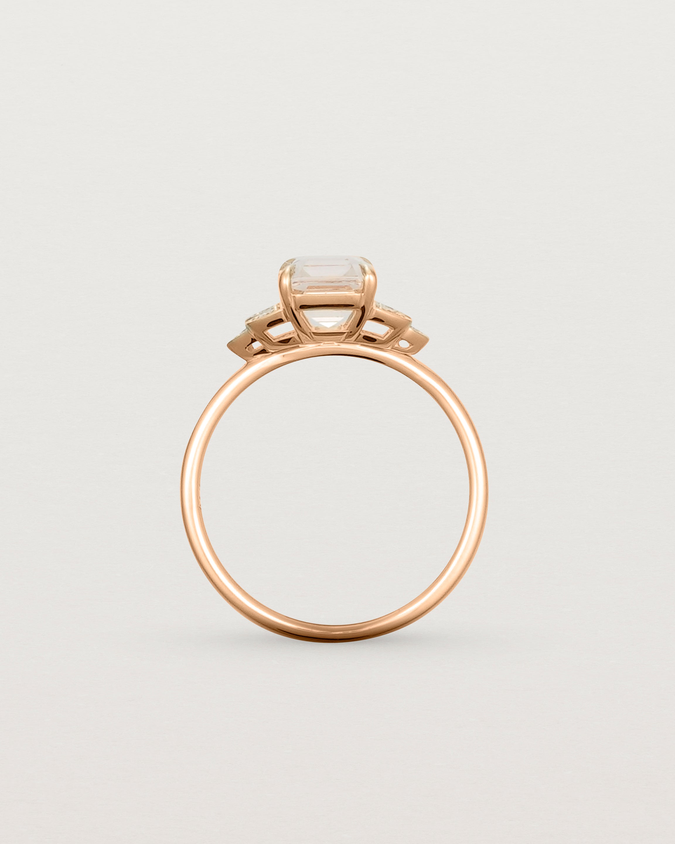 Standing view of the Posie Ring | Morganite & Diamonds | Rose Gold.