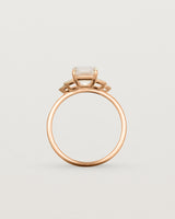 Standing view of the Posie Ring | Morganite & Diamonds | Rose Gold.