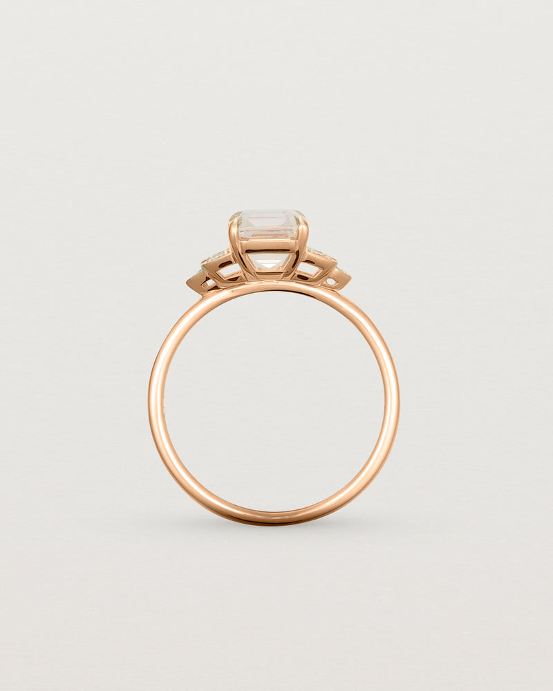 Standing view of the Posie Ring | Morganite & Diamonds | Rose Gold.