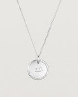 Close up view of the Precious Initial Necklace | Birthstone in sterling silver.