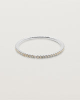 Front view of the Queenie full band with champagne diamonds