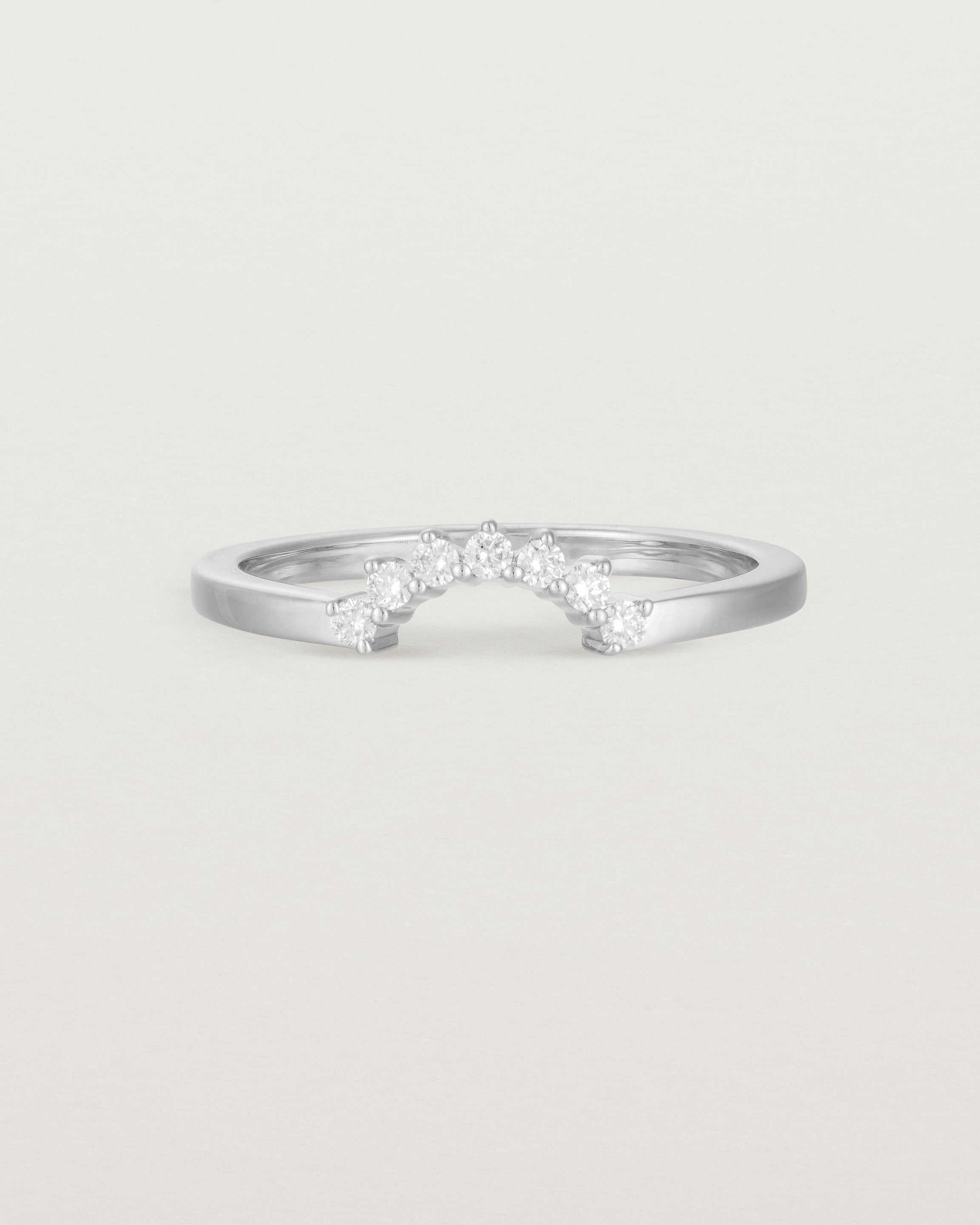 Front view of the Reina Crown Ring | Fit Ⅰ | White Gold.