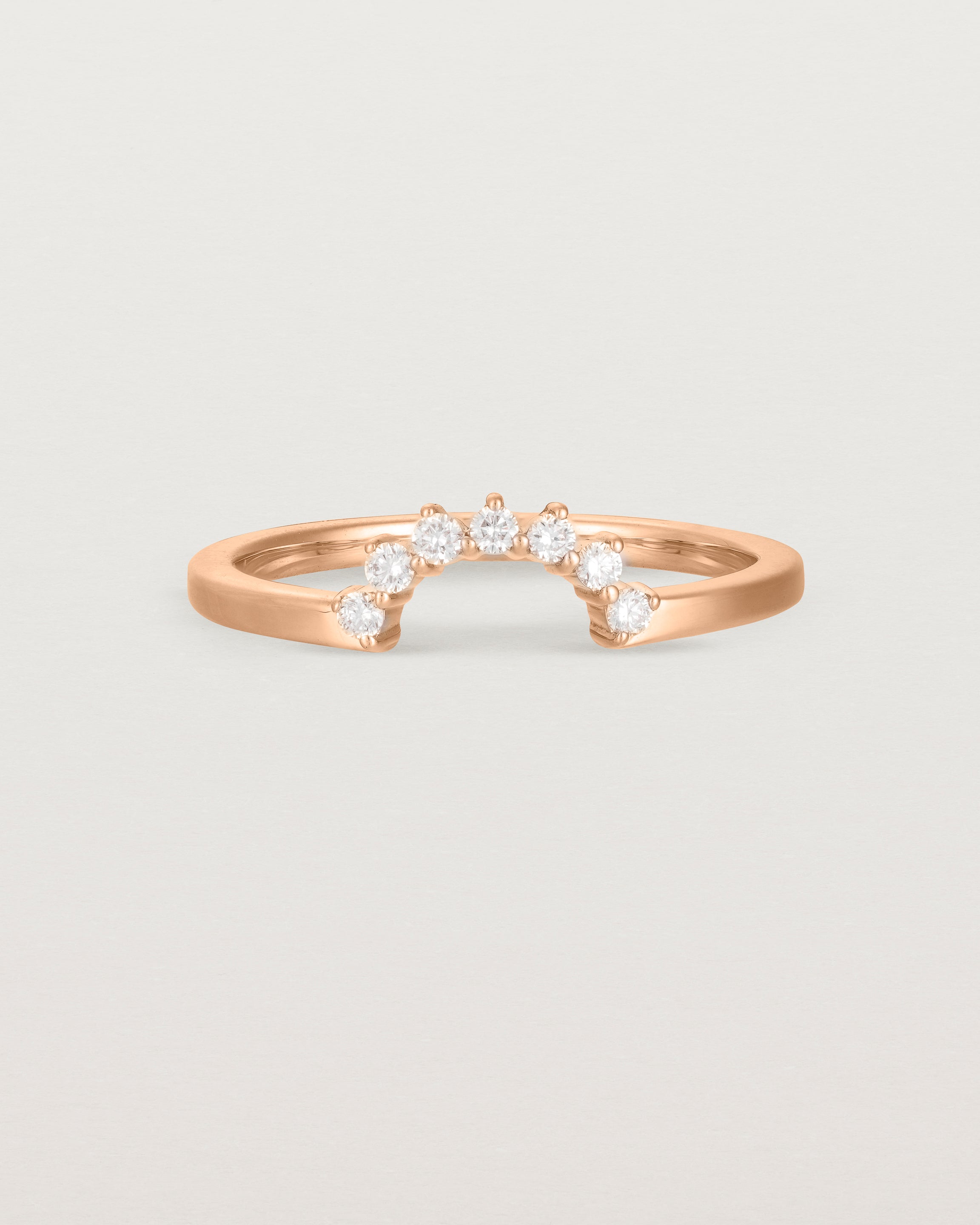 Front view of the Reina Crown Ring | Fit Ⅱ | Rose Gold.