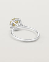 Back view of the Thea Round Solitaire | Green Amethyst in white gold.