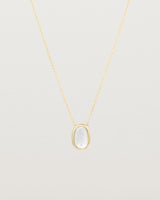 Front view of the Ruan Necklace | Carved Quartz in yellow gold