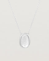 Front view of the Ruan Necklace | Carved Quartz in sterling silver.