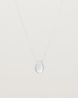 Front view of the Ruan Necklace | Carved Quartz in sterling silver.