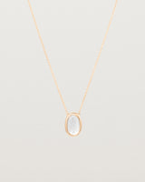 Front view of the Ruan Necklace | Carved Quartz in rose gold.