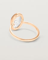 Back view of the Ruan Ring | Carved Quartz in rose gold.