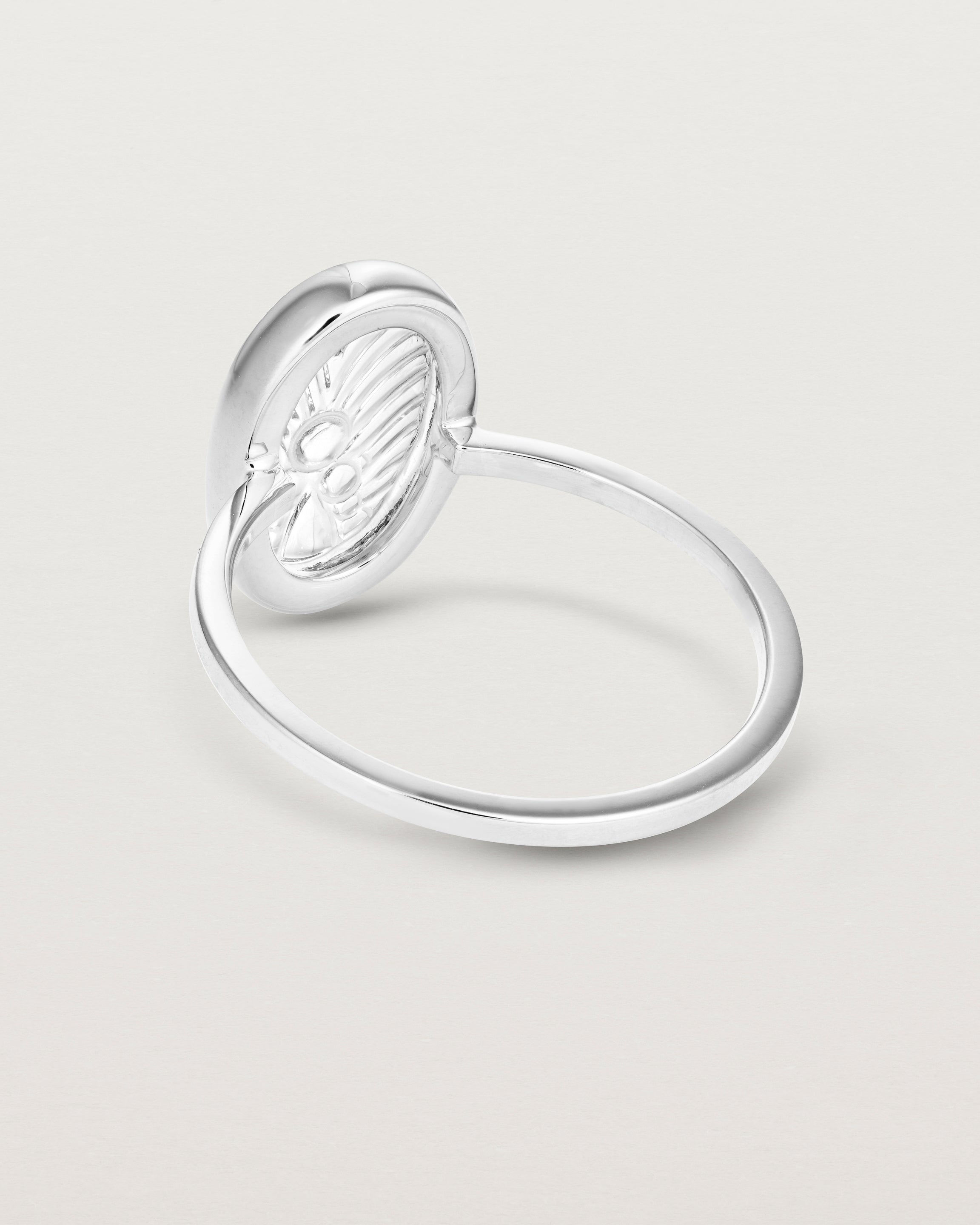 Back view of the Ruan Ring | Carved Quartz in sterling silver.