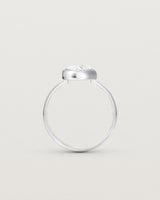 Standing view of the Ruan Ring | Carved Quartz in sterling silver.