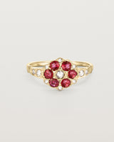 Front view of the Polly Vintage Ring | Ruby & Diamonds.