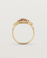 Standing view of the Polly Vintage Ring | Ruby & Diamonds.