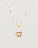 Close up view of the Una Necklace | Rutilated Quartz | Yellow Gold.