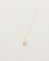 Front view of the Una Necklace | Rutilated Quartz | Yellow Gold.