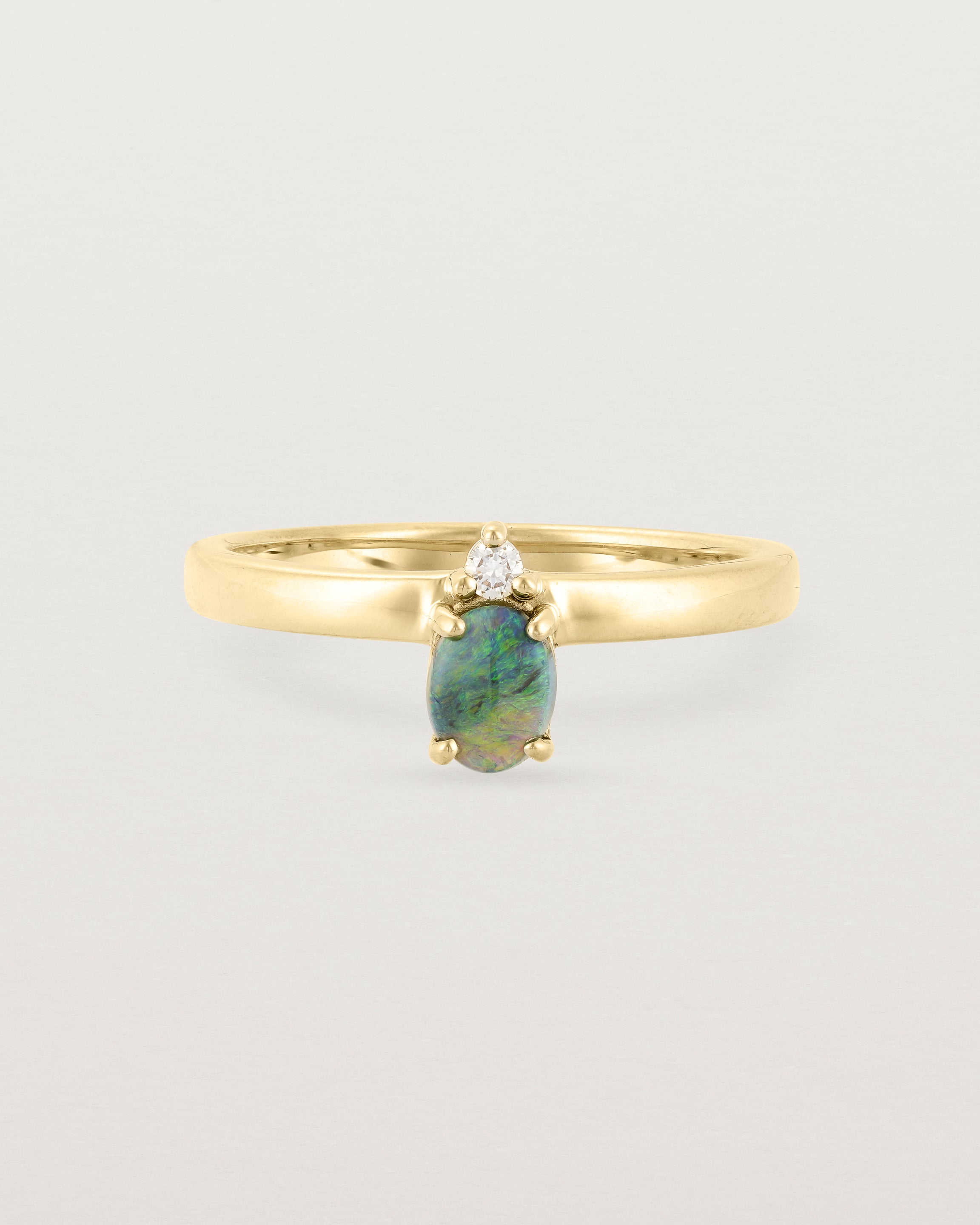 Front view of the Safia Ring | Opal | Yellow Gold.