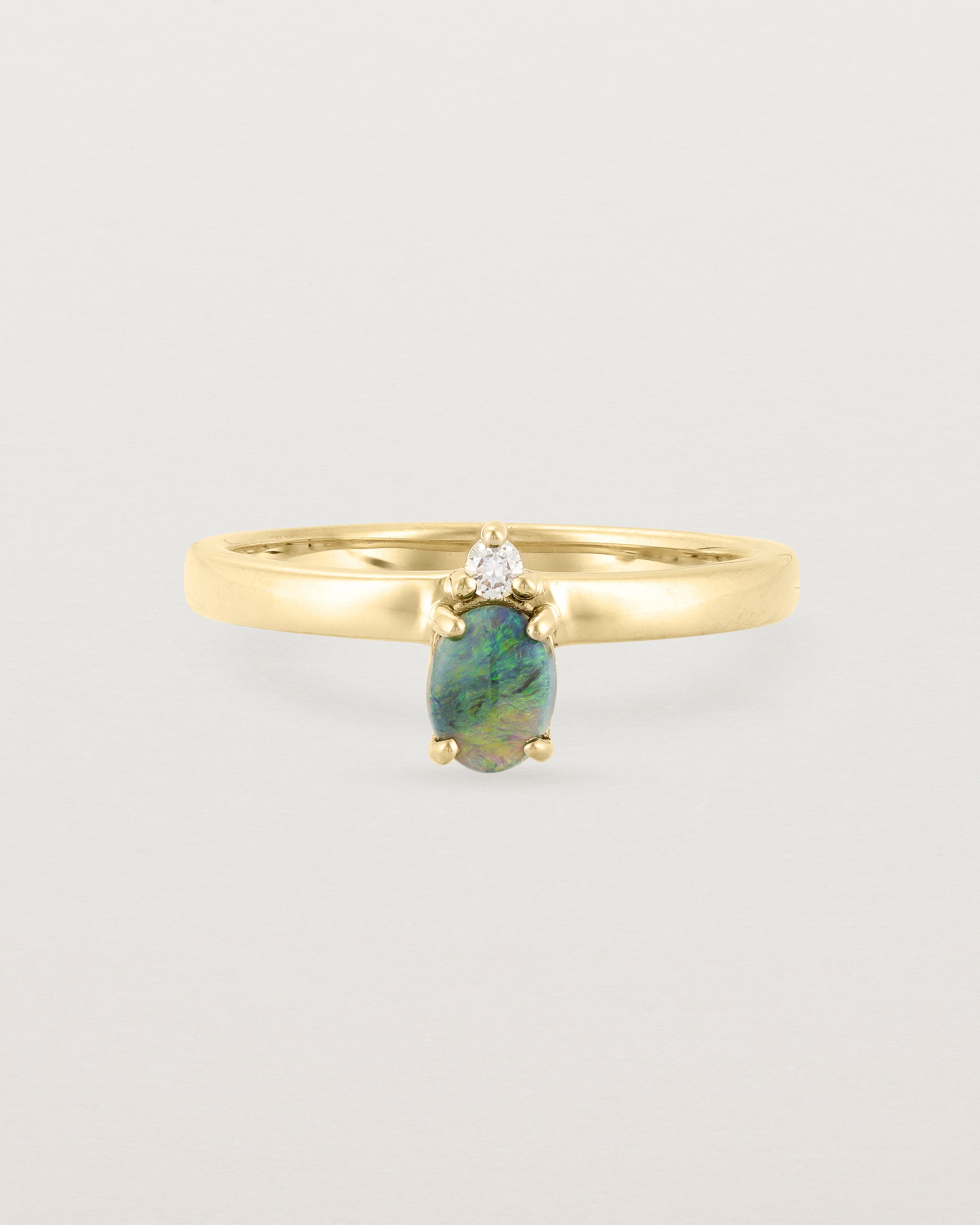 Front view of the Safia Ring | Opal | Yellow Gold.