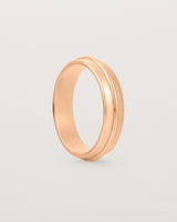 Standing view of the Seam Wedding Ring | 5mm | Rose Gold