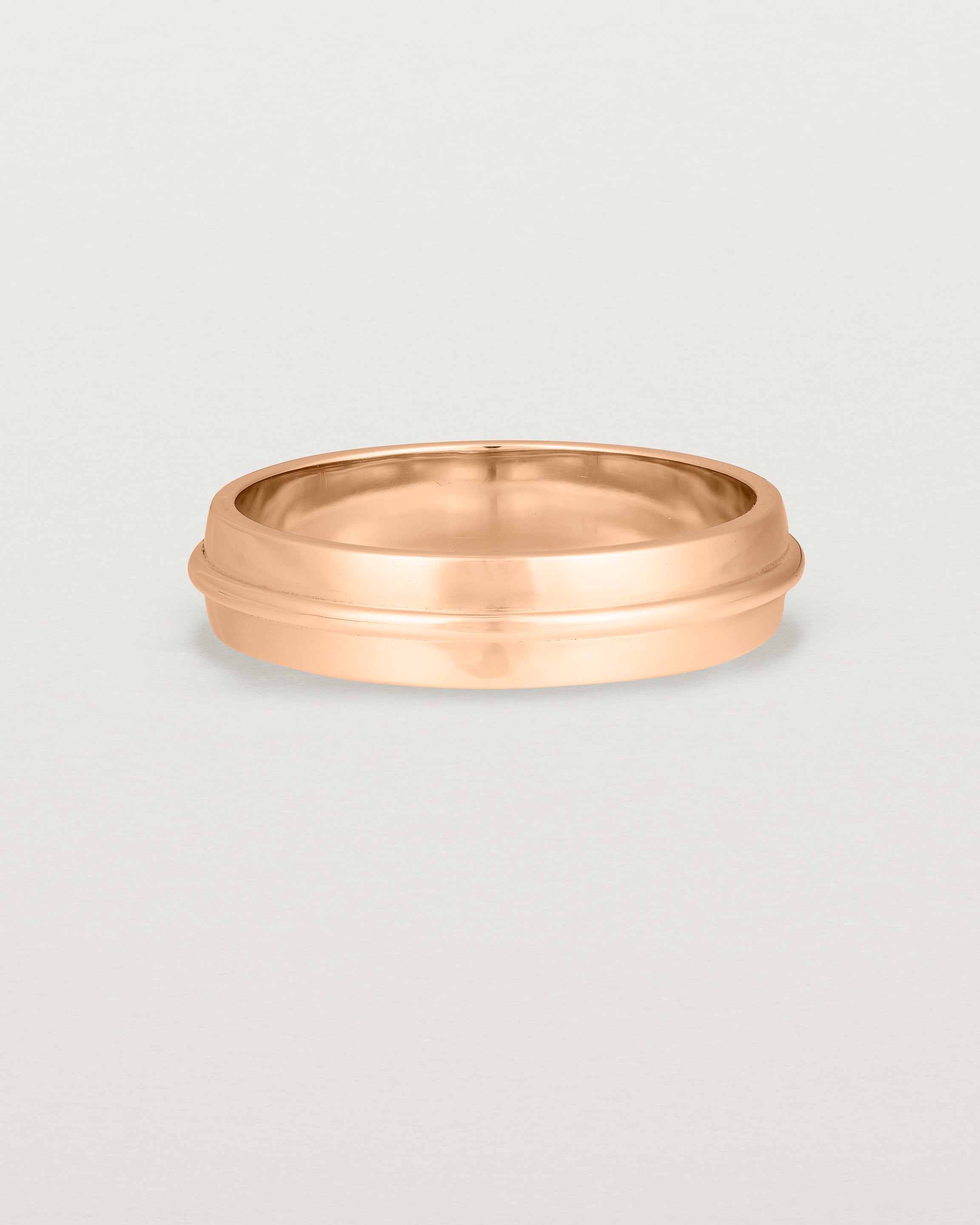 Front view of the Seam Wedding Ring | 5mm | Rose Gold