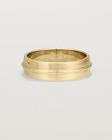 Front view of the Seam Wedding Ring | 6mm | Yellow  Gold.