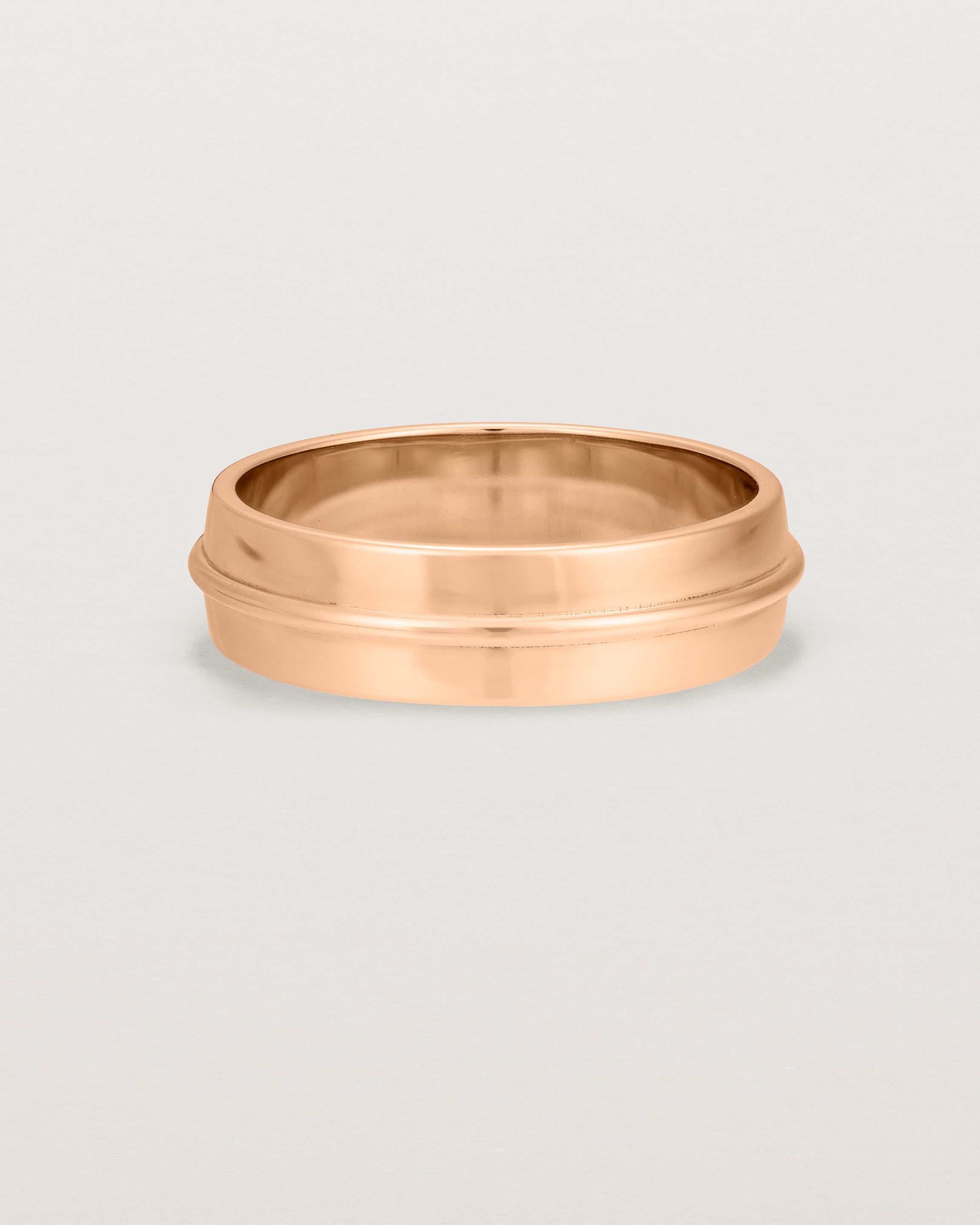 Front view of the Seam Wedding Ring | 6mm | Rose Gold.